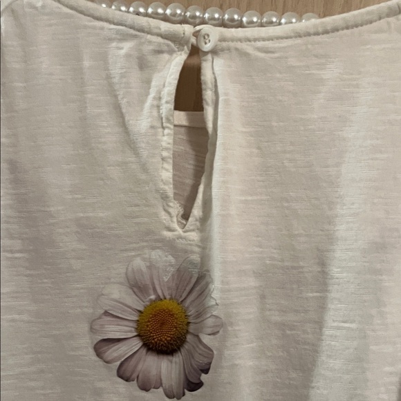 Desigual Cream Long-Sleeve Top with Scribble Flower & Red Heart - Picture 6 of 8